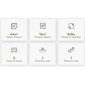 Готовый модульный дом с террасой DIP 64 м2