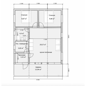 Готовый модульный дом с террасой DIP 88 м2