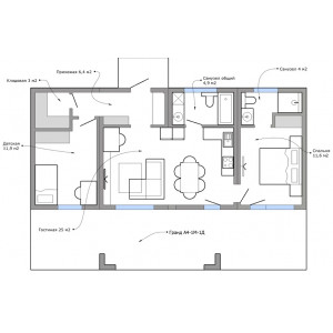 Модульный дом DV 69-2