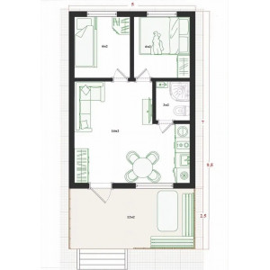 Модульный дом серии N - 47м2