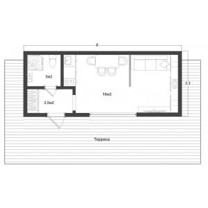 Модульный дом серии N - 24 м2
